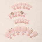 Press-On Nails Glitter & Floral Includes File & Adhesive Pads