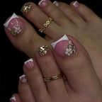 Press-On Nails Glitter & Floral Includes File & Adhesive Pads