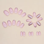 Press-On Nails Glitter French Tip Blue Comfort Fit