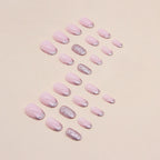 Press-On Nails Glitter French Tip Blue Comfort Fit