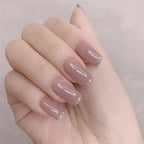 Press-On Nails Glitter French Tip Peel-And-Press Lightweight Comfort