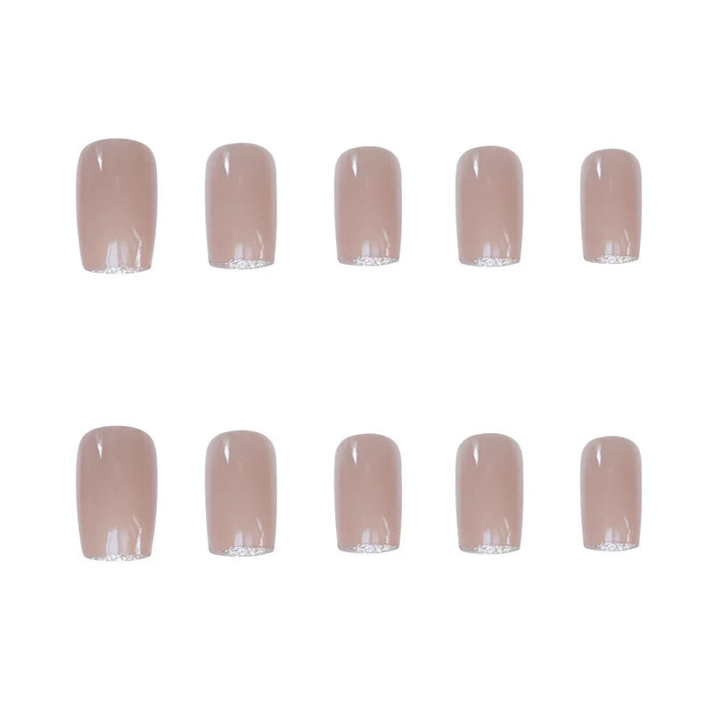 Press-On Nails Glitter French Tip Peel-And-Press Lightweight Comfort