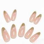 Press-On Nails Glitter French Tip Peel-And-Stick Set of 24