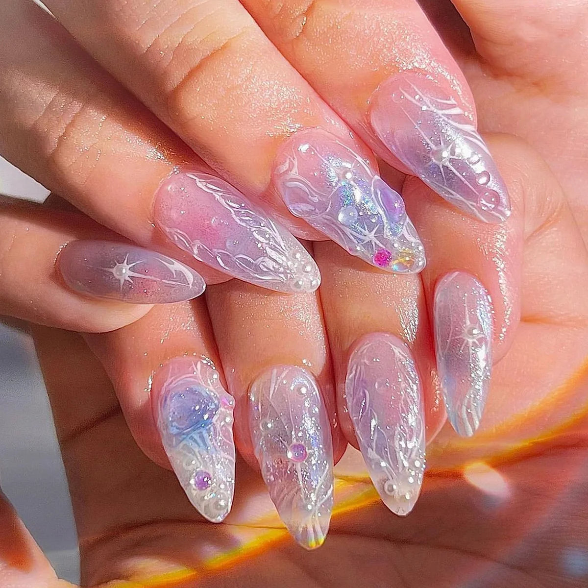 Press-On Nails Glitter & Gloss Easy Application