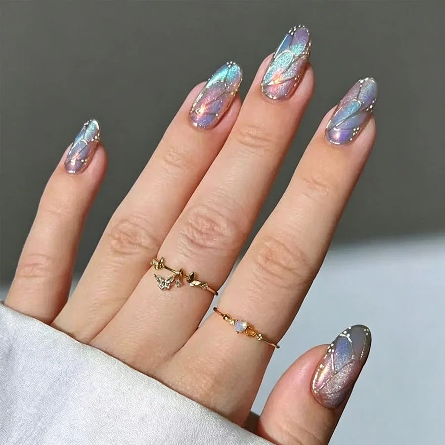 Press-On Nails Glitter Gradient Secure Adhesive & Chip-Resistant