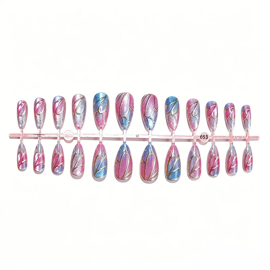 Press-On Nails Glitter Gradient Secure Adhesive & Chip-Resistant