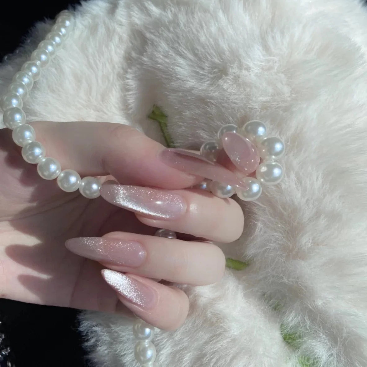 Press-On Nails Glitter Ombre Pre-Glued & Reusable