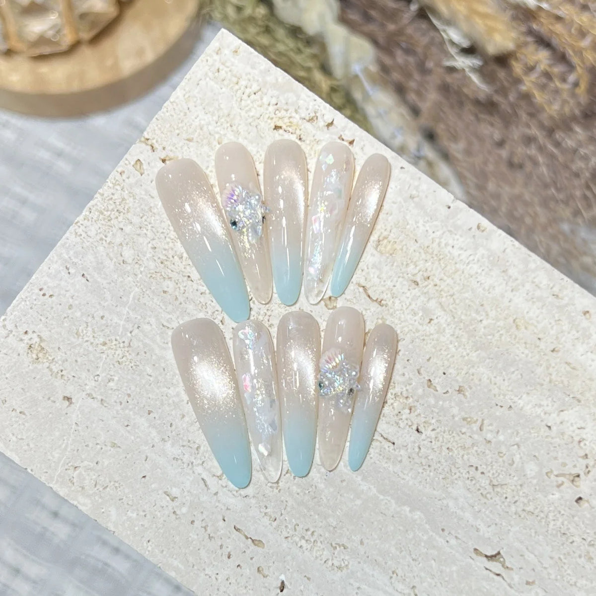 Press-On Nails Glitter Ombre Reusable Kit