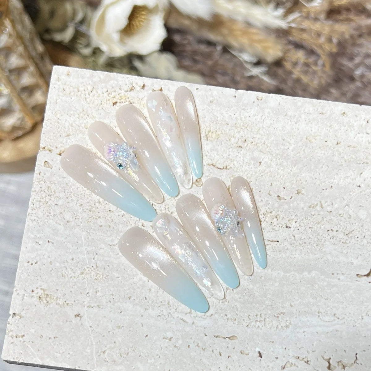 Press-On Nails Glitter Ombre Reusable Kit