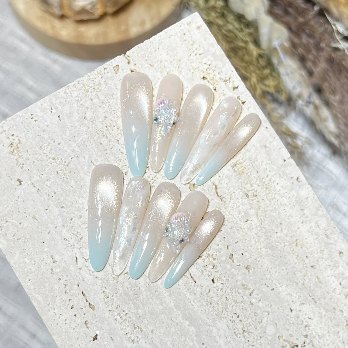 Press-On Nails Glitter Ombre Reusable Kit