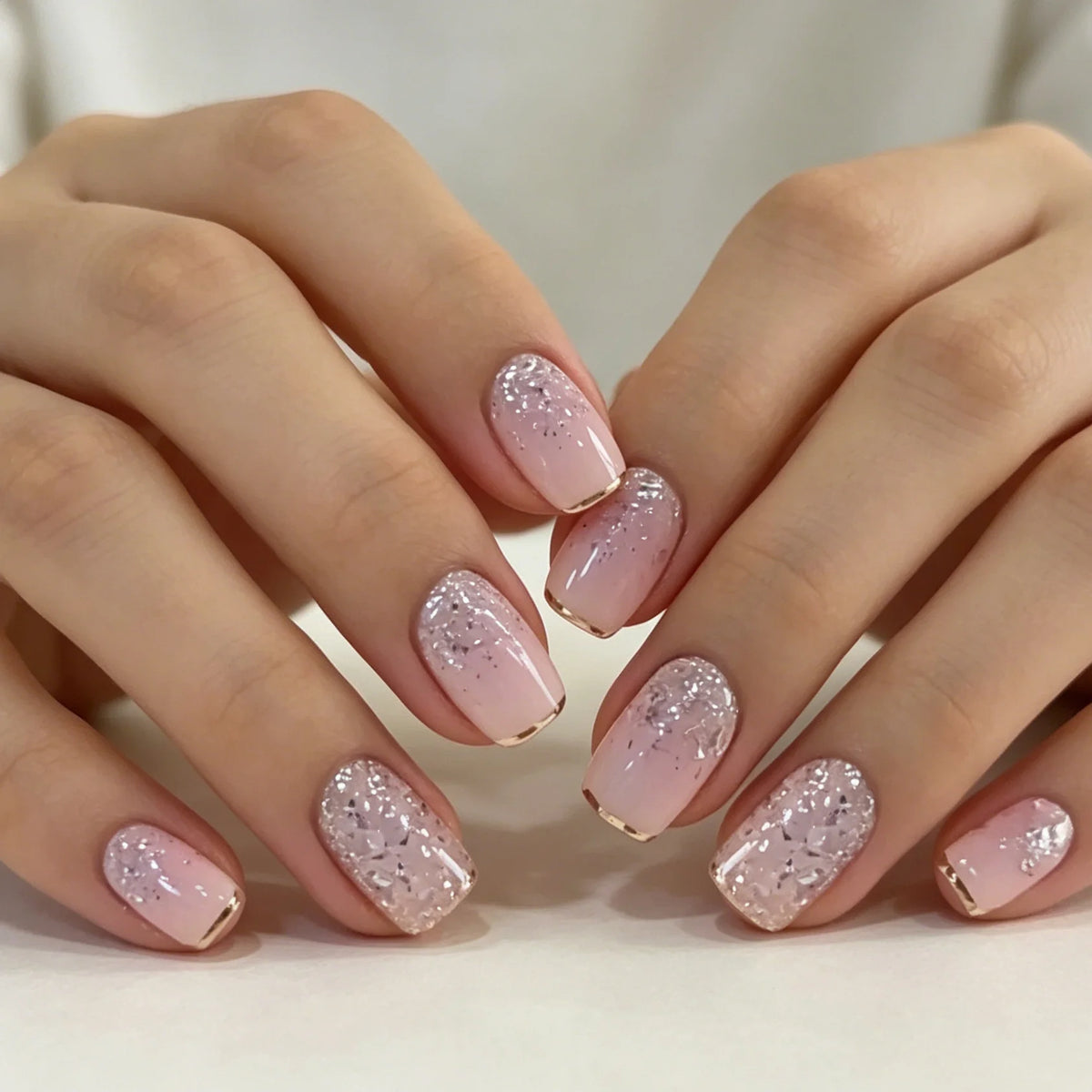 Press-On Nails Glitter Ombre Set of 24