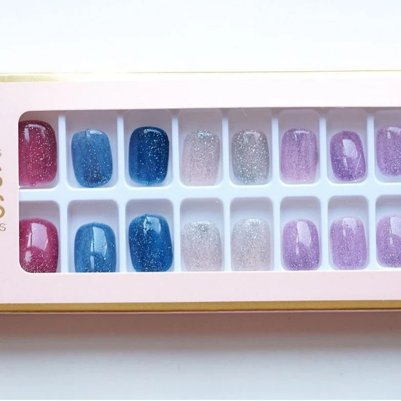Press-On Nails Glitter Reusable Easy-Apply Adhesive