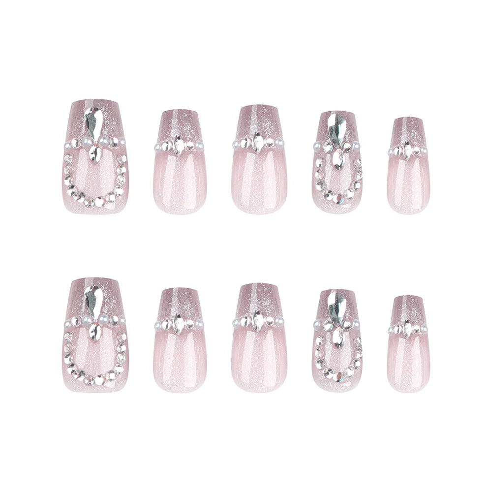 Press-On Nails Glitter & Rhinestone Reusable Set