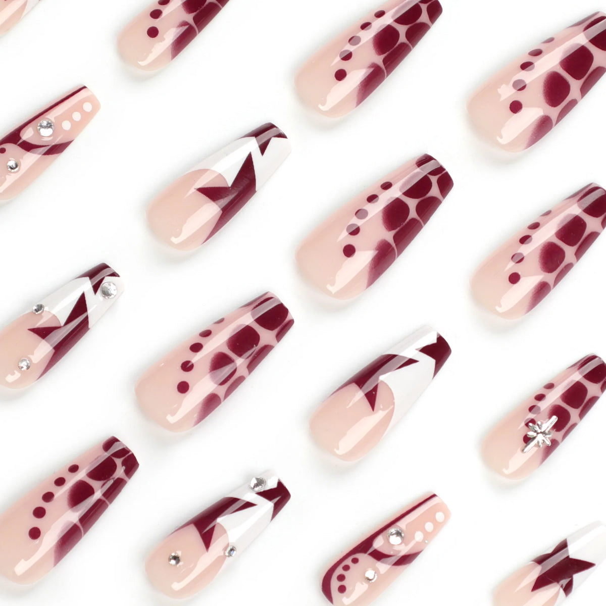 Press-On Nails Glitter & Star Motifs Easy Application