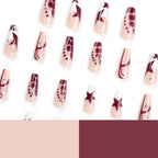 Press-On Nails Glitter & Star Motifs Easy Application