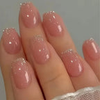 Press-On Nails Glitter-Trimmed Salon-Quality Easy Application
