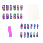 Press-On Nails Glittery Swirl & Star Accents 24-Piece
