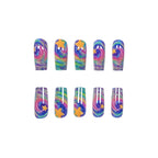 Press-On Nails Glittery Swirl & Star Accents 24-Piece