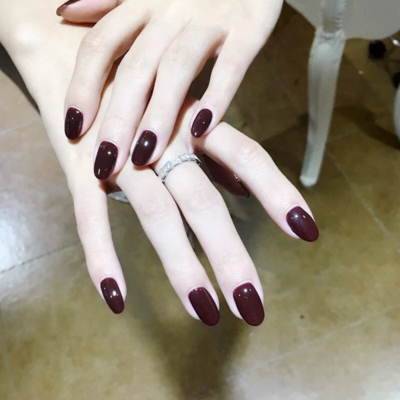 Press-On Nails Glossy Almond Peel And Stick