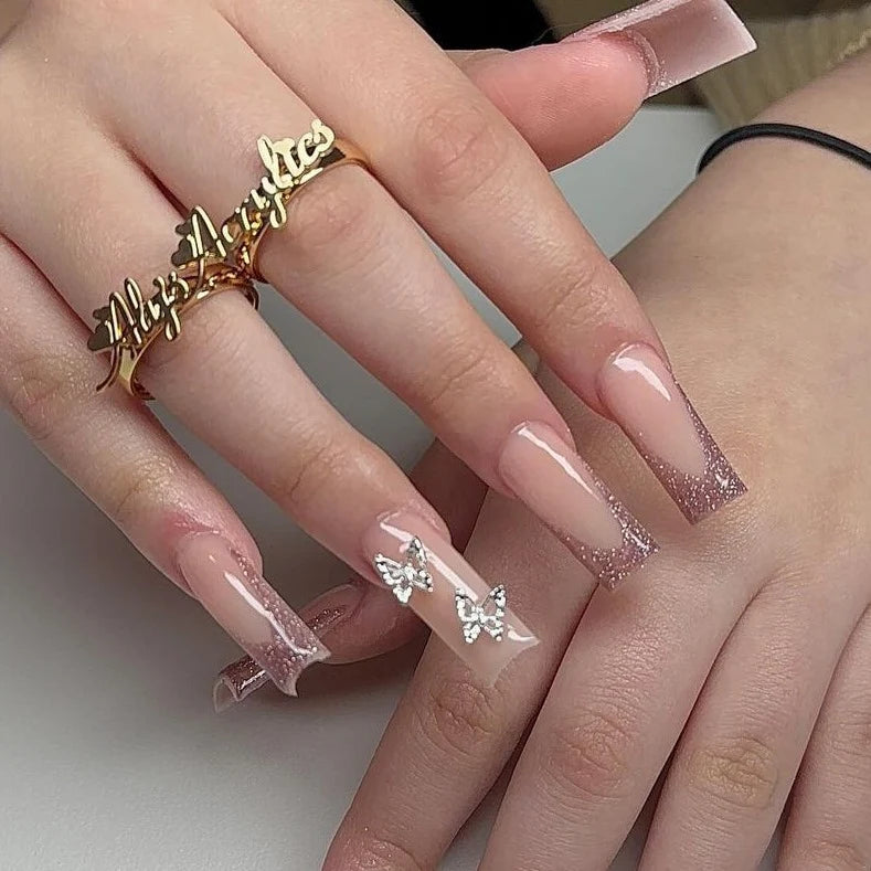 Press-On Nails Glossy Almond Shape Chip-Resistant