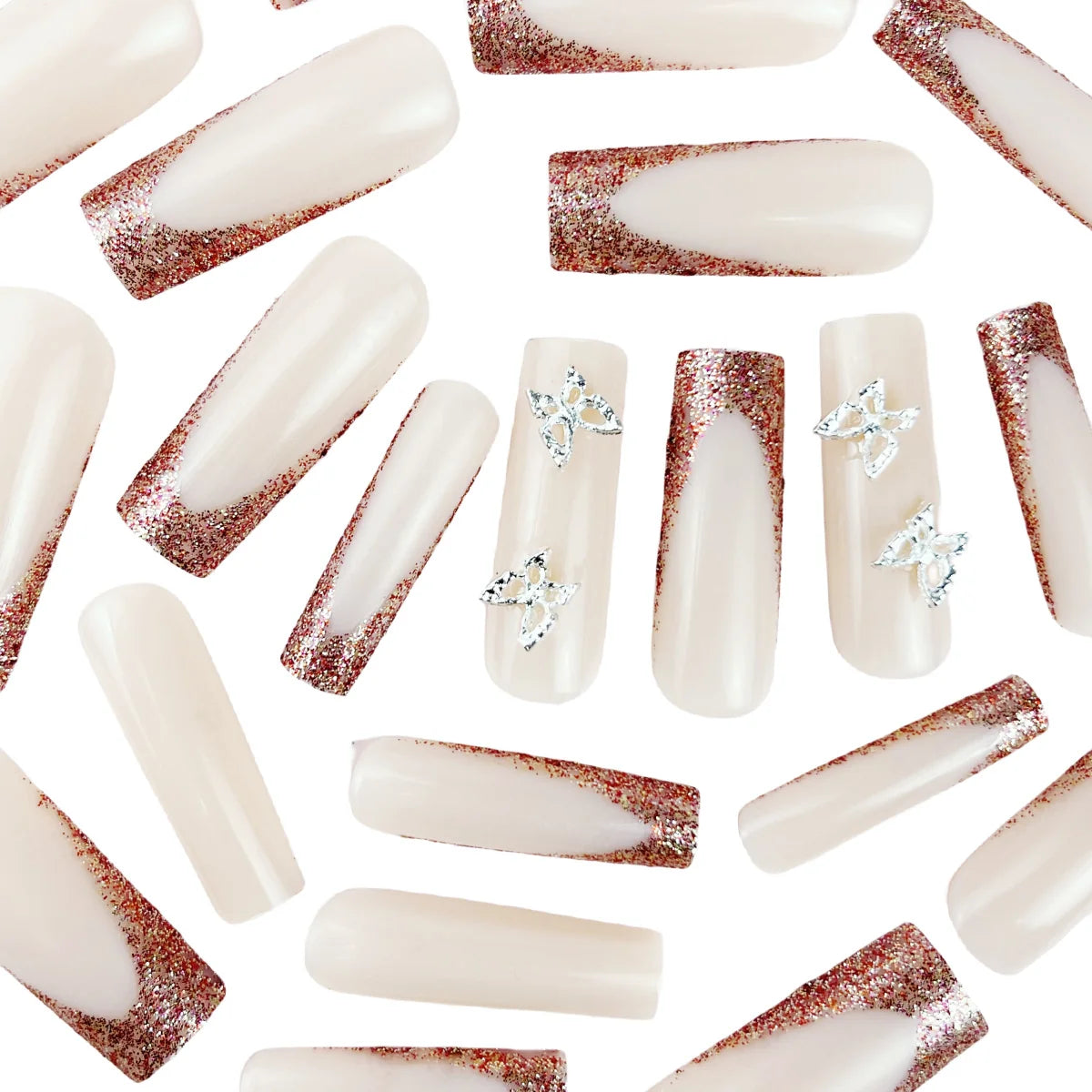 Press-On Nails Glossy Almond Shape Chip-Resistant