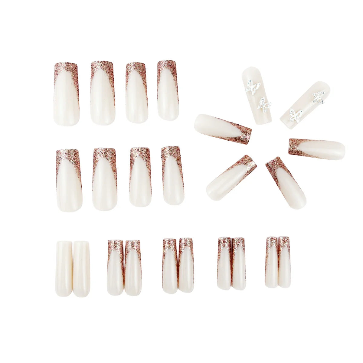 Press-On Nails Glossy Almond Shape Chip-Resistant