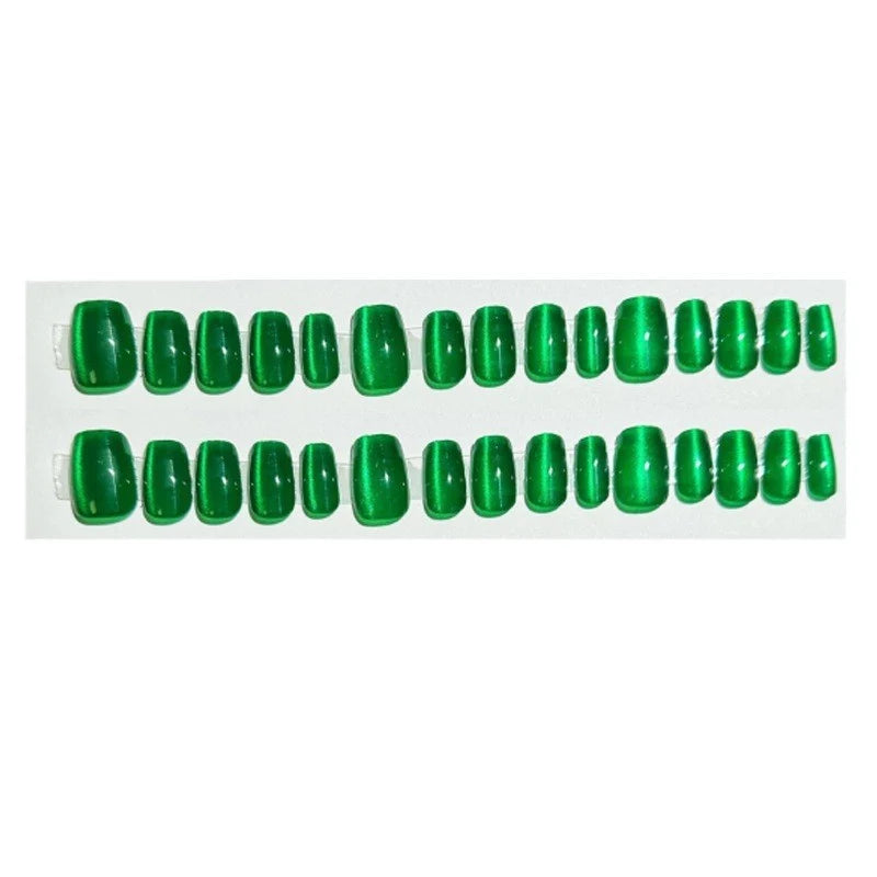 Press-On Nails Glossy Emerald Set of 30