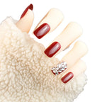 Press-On Nails Glossy Finish & Rhinestone Accents Multiple Sizes