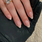 Press-On Nails Glossy French Almond Floral