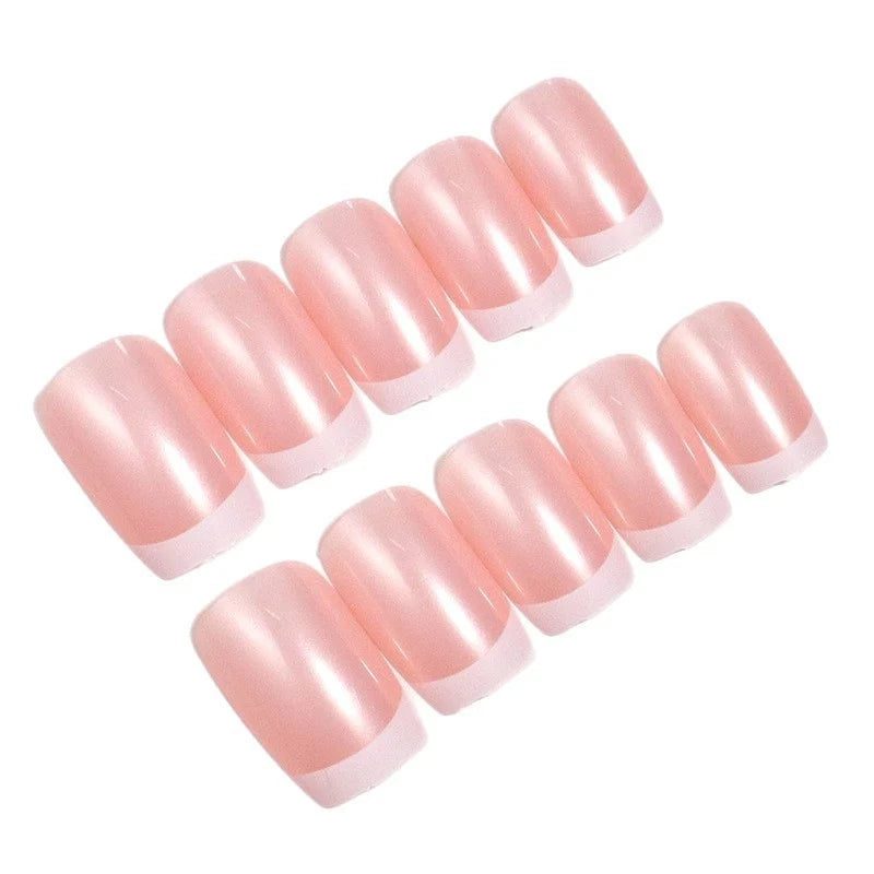 Press-On Nails Glossy French Tip Set of 24
