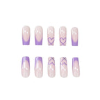 Press-On Nails Glossy Heart Pattern Set of 24
