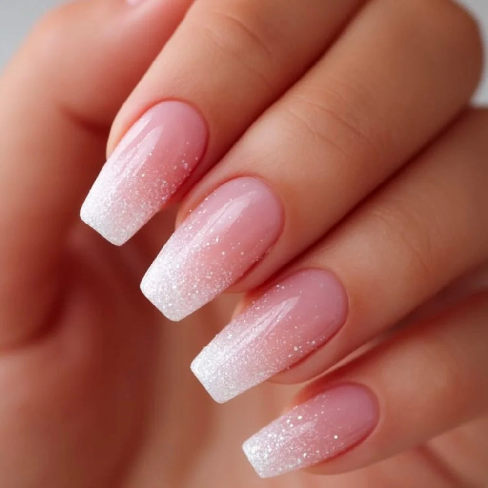 Press-On Nails Glossy Ombre Square Easy-Apply Kit