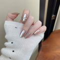 Press-On Nails Glossy Silver Self-Adhesive