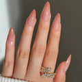 Press-On Nails Glossy Stiletto Self-Adhesive Set of 24