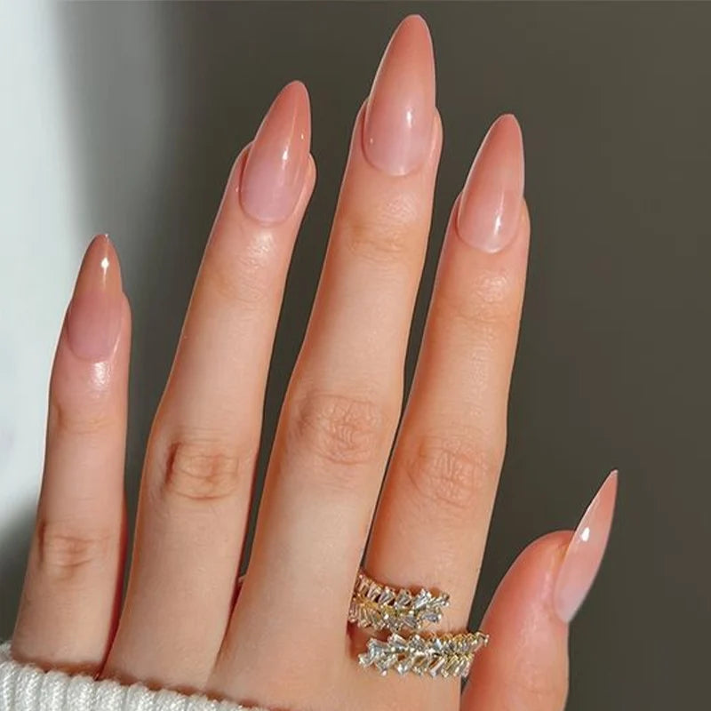 Press-On Nails Glossy Stiletto Self-Adhesive Set of 24