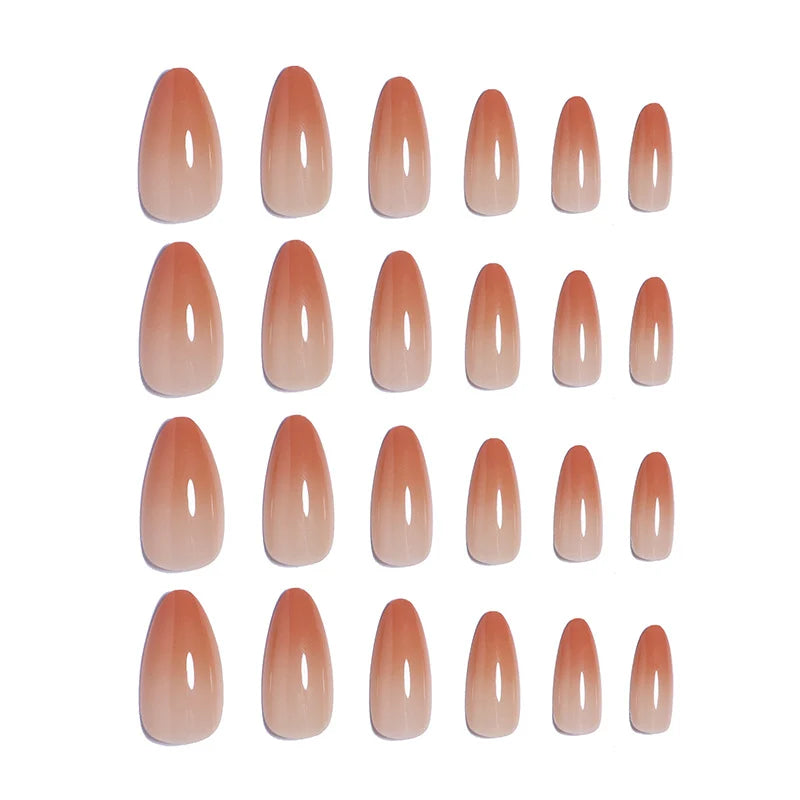 Press-On Nails Glossy Stiletto Self-Adhesive Set of 24
