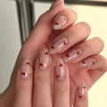 Press-On Nails Glue-Free Romantic Heart Gemstones