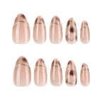 Press-On Nails Gold Accent Reusable Comfortable Fit