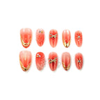 Press-On Nails Gold Accents Reusable Full Set