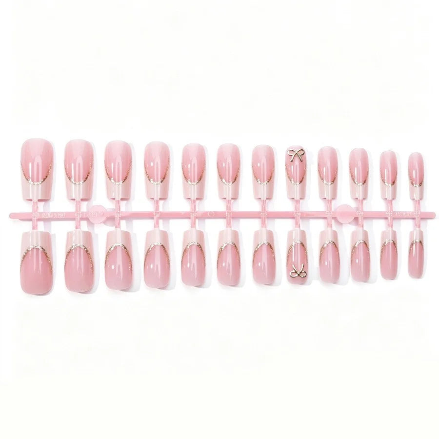 Press-On Nails Gold Foil Marble Reusable & Skin-Friendly