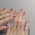 Press-On Nails Gold-Plated Glitter & Rhinestones Glue-On Kit