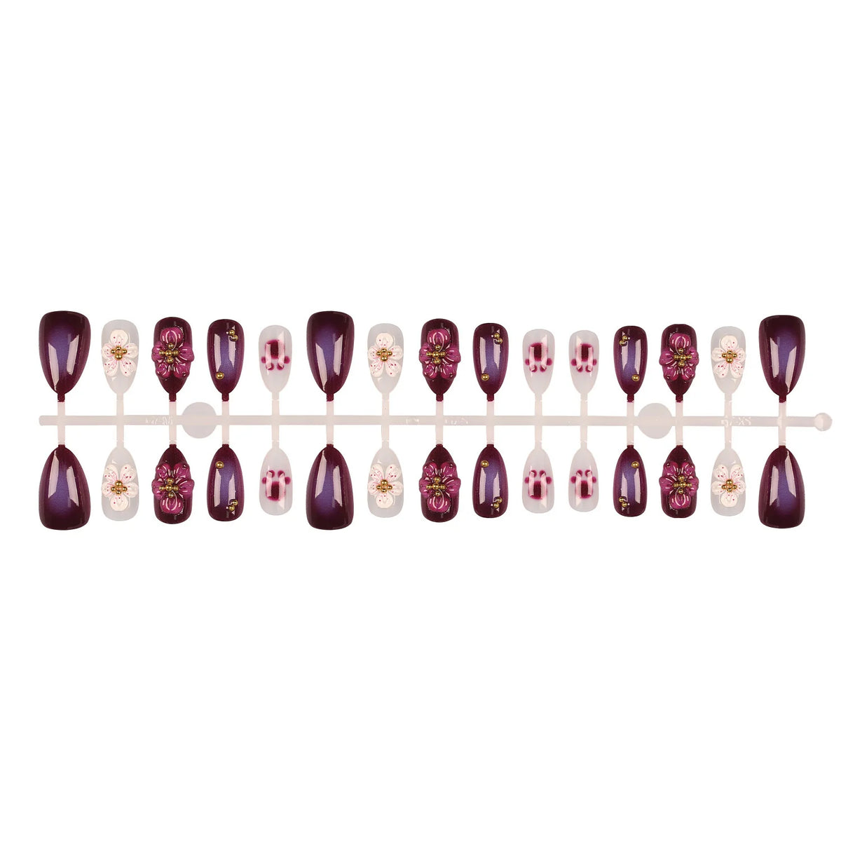 Press-On Nails Gothic Floral Peel-And-Stick Reusable