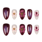 Press-On Nails Gothic Floral Peel-And-Stick Reusable