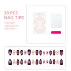 Press-On Nails Gothic Floral Peel-And-Stick Reusable