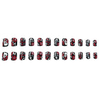 Press-On Nails Gothic Floral Red Set of 24