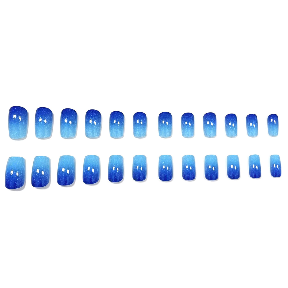 Press-On Nails Gradient Glitter Long-Lasting Set of 24