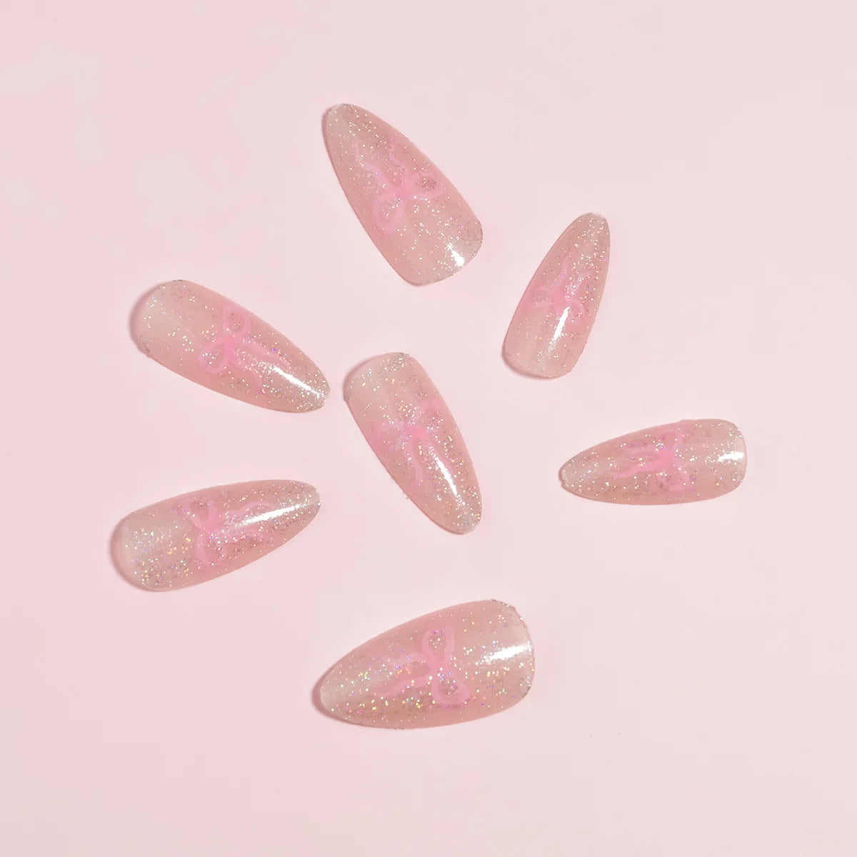 Press-On Nails Gradient Glitter Set of 24 Multiple Sizes