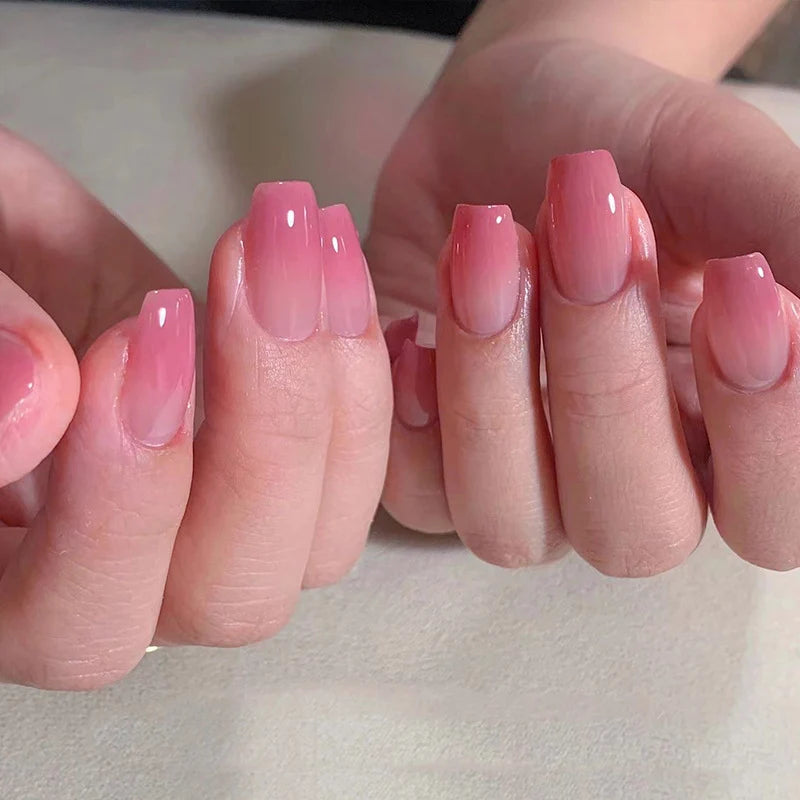 Press-On Nails Gradient Ombre Acrylic Reusable
