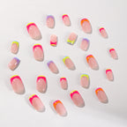 Press-On Nails Gradient Ombre Floral Long-Lasting