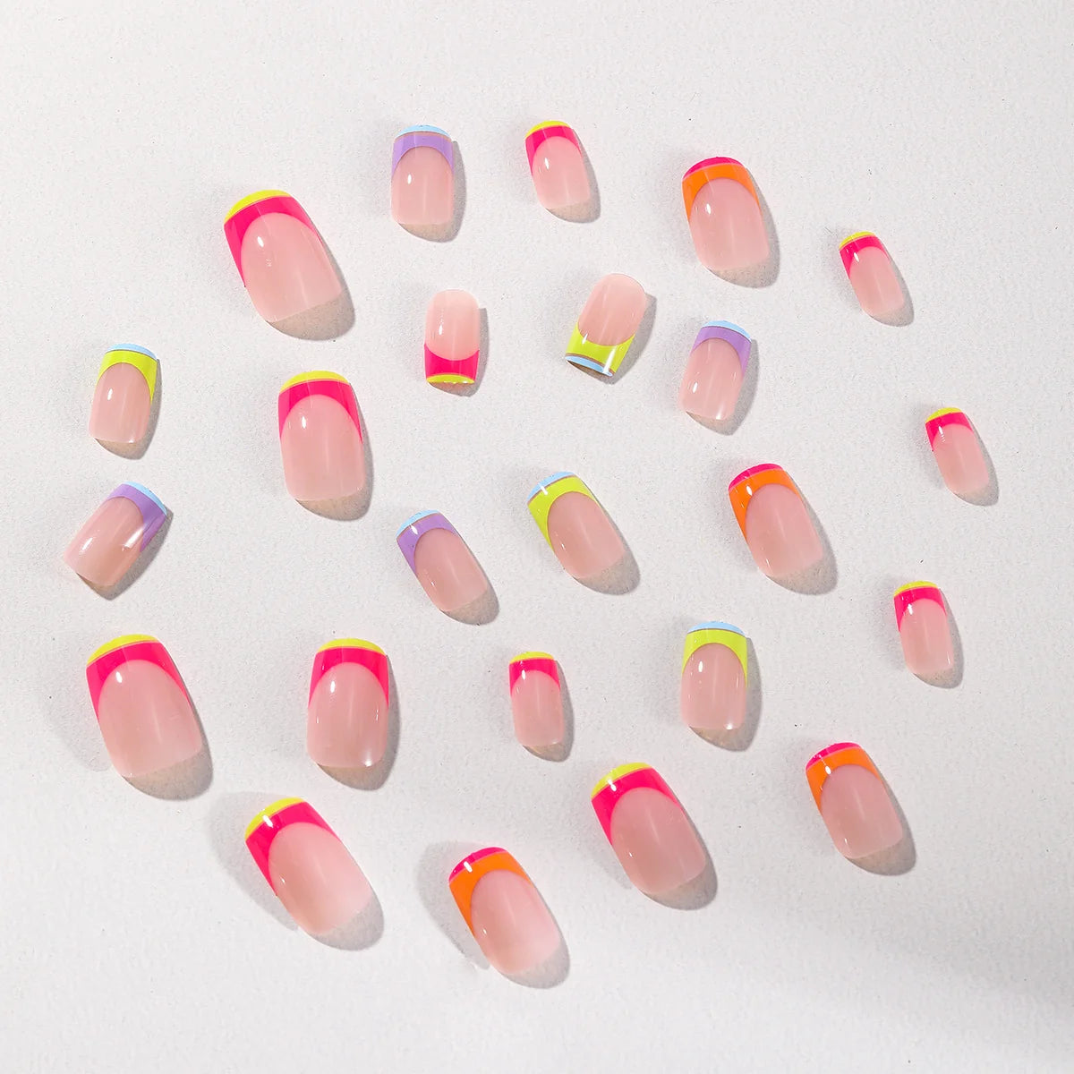 Press-On Nails Gradient Ombre Floral Long-Lasting